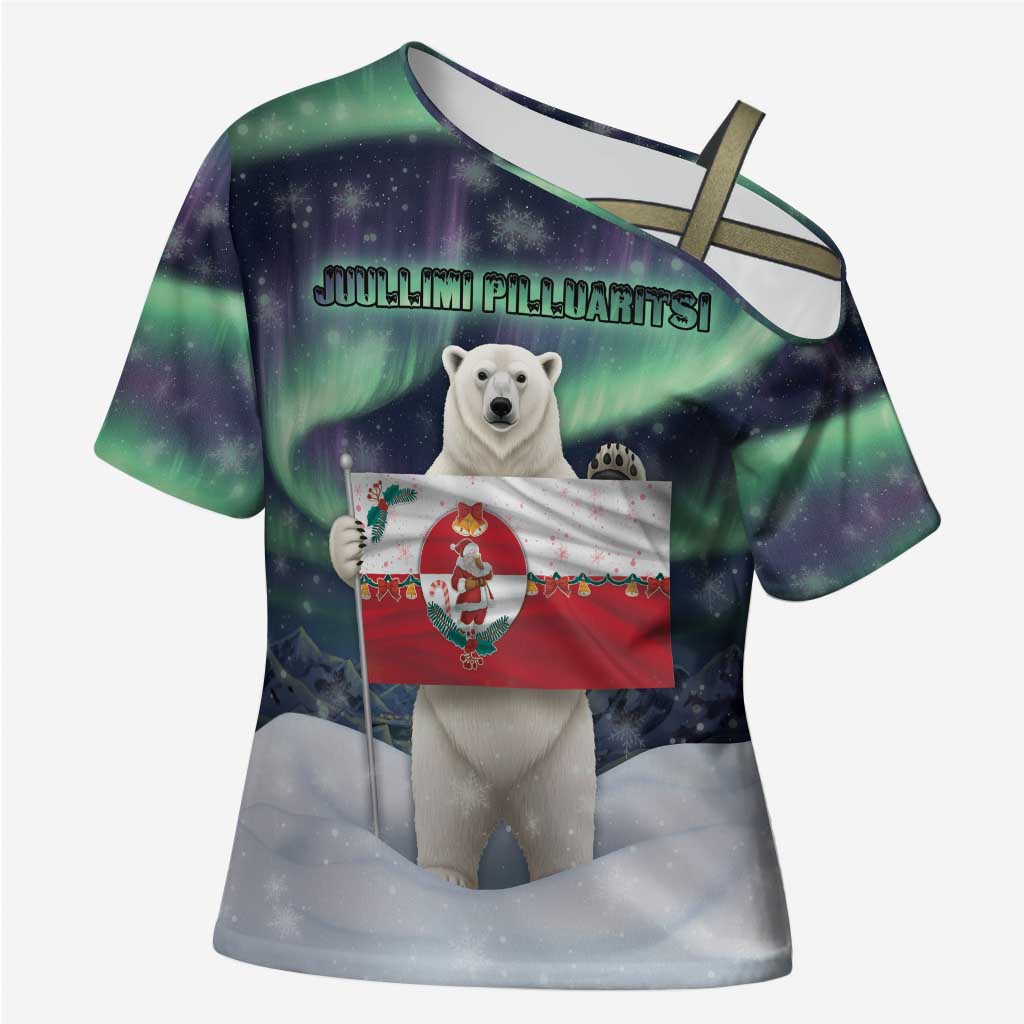 Greenland Christmas Cross Shoulder Shirt Juullimi Pilluaritsi - Wonder Print Shop