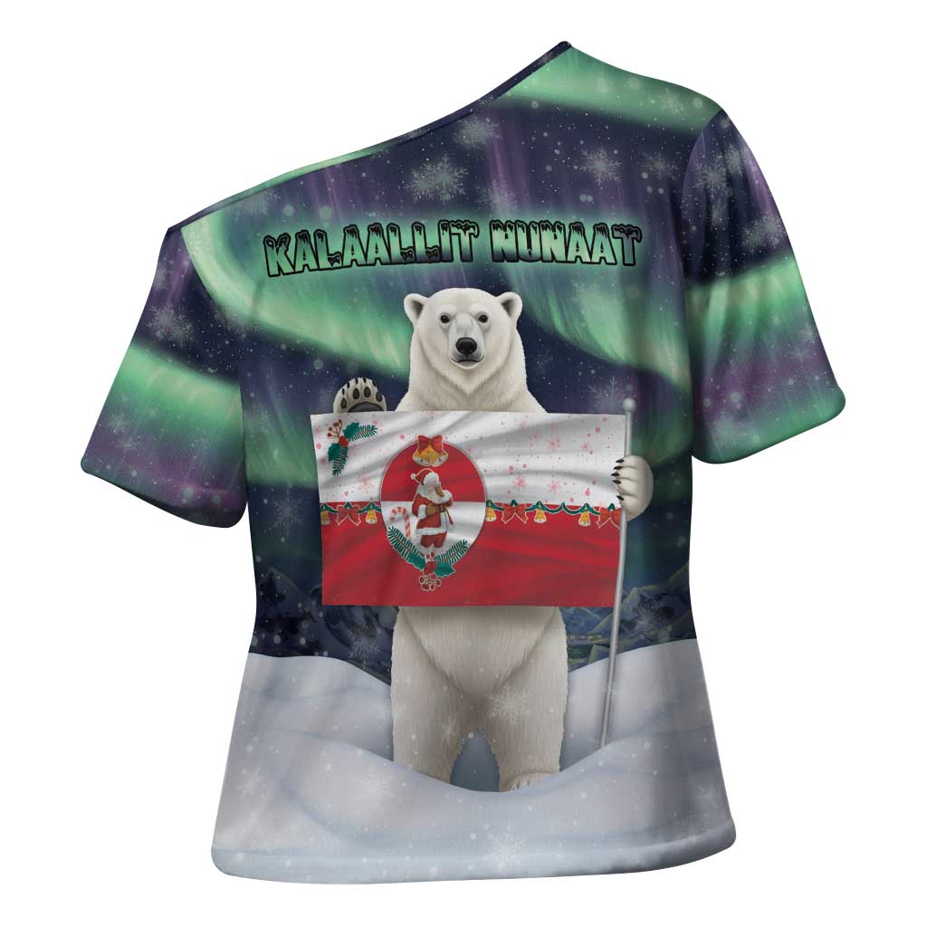 Greenland Christmas Cross Shoulder Shirt Juullimi Pilluaritsi - Wonder Print Shop