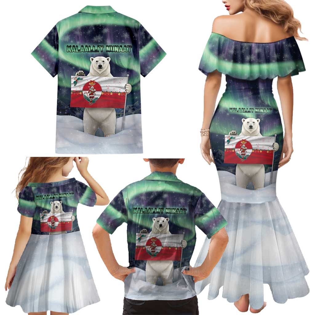 Greenland Christmas Family Matching Mermaid Dress and Hawaiian Shirt Juullimi Pilluaritsi - Wonder Print Shop