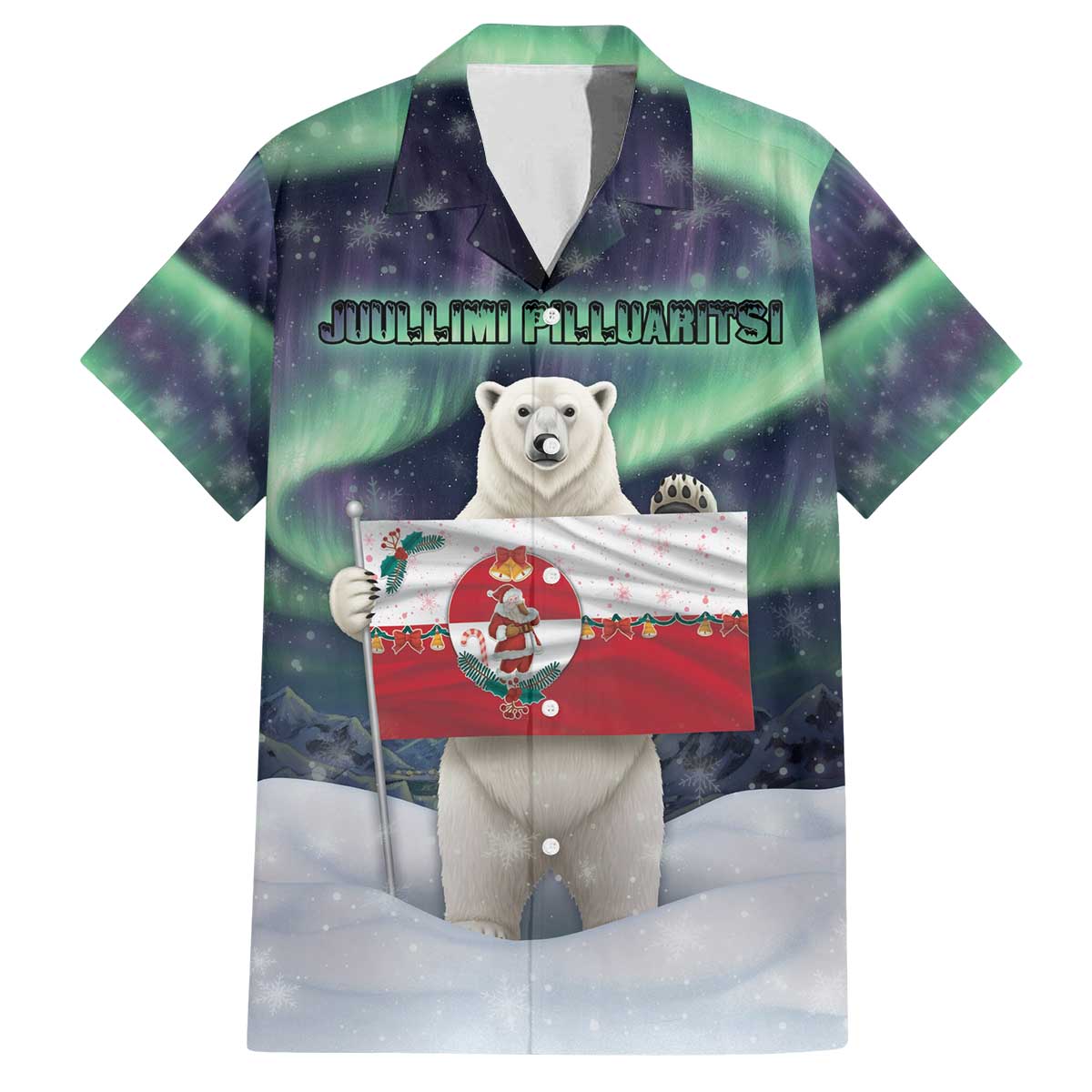 Greenland Christmas Family Matching Off The Shoulder Long Sleeve Dress and Hawaiian Shirt Juullimi Pilluaritsi - Wonder Print Shop