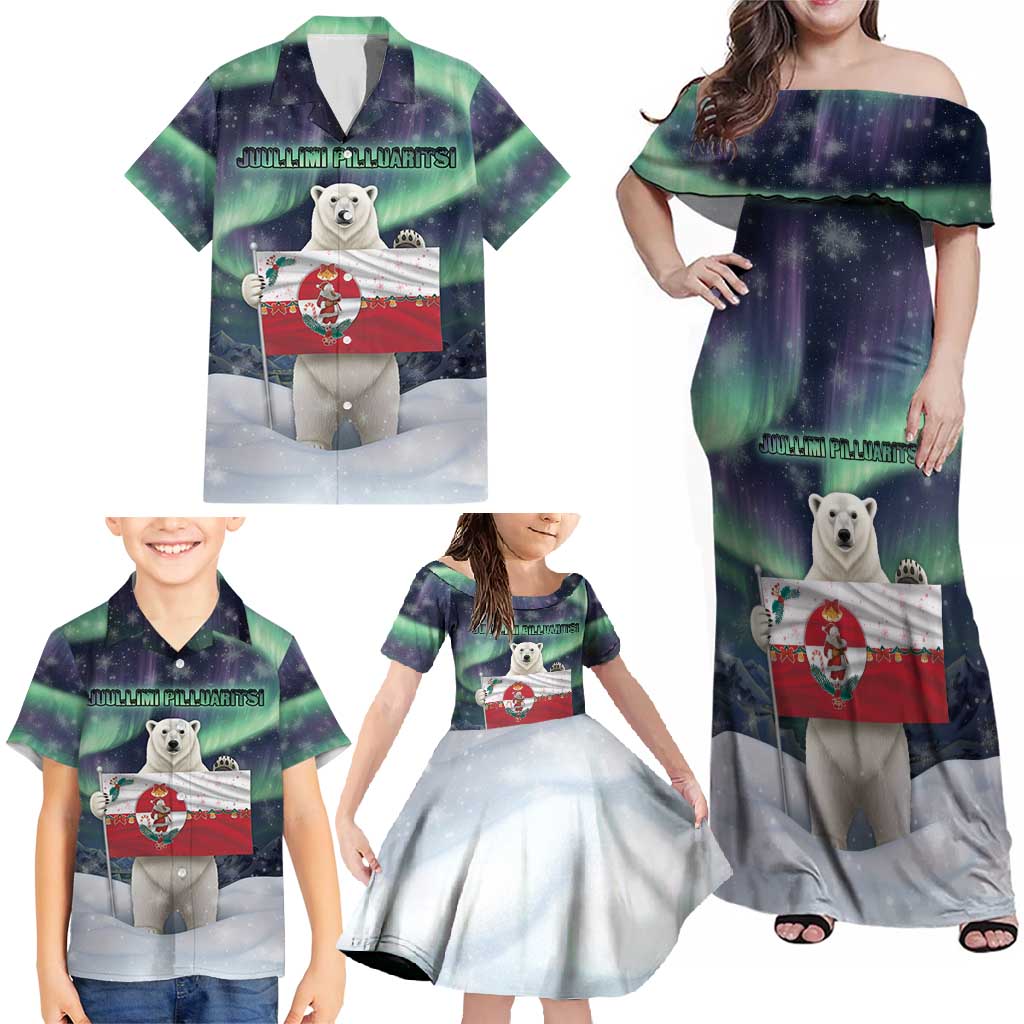 Greenland Christmas Family Matching Off Shoulder Maxi Dress and Hawaiian Shirt Juullimi Pilluaritsi - Wonder Print Shop