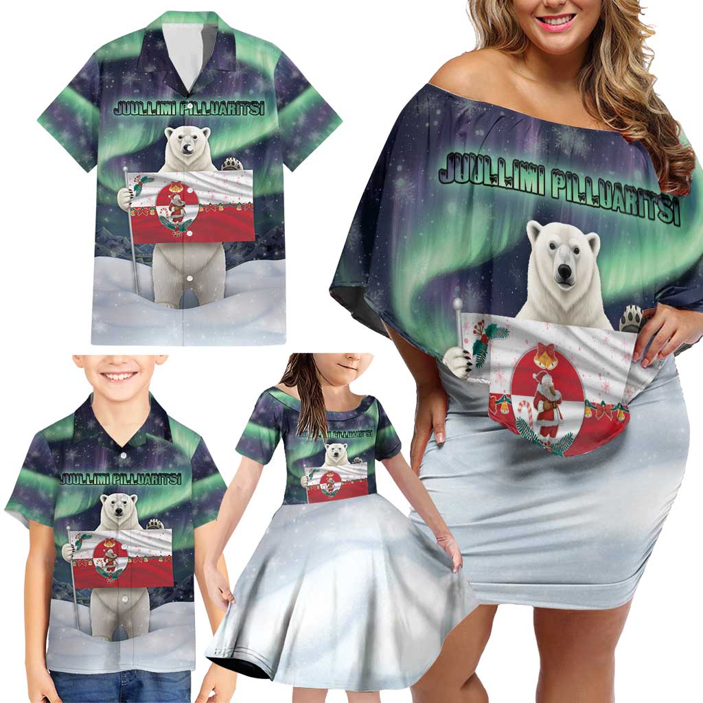 Greenland Christmas Family Matching Off Shoulder Short Dress and Hawaiian Shirt Juullimi Pilluaritsi - Wonder Print Shop
