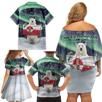Greenland Christmas Family Matching Off Shoulder Short Dress and Hawaiian Shirt Juullimi Pilluaritsi - Wonder Print Shop