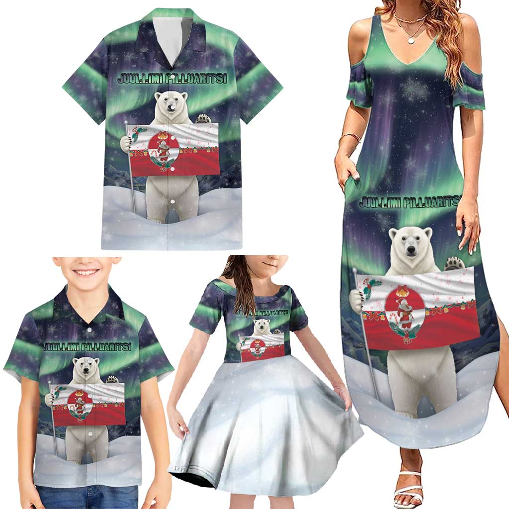 Greenland Christmas Family Matching Summer Maxi Dress and Hawaiian Shirt Juullimi Pilluaritsi - Wonder Print Shop