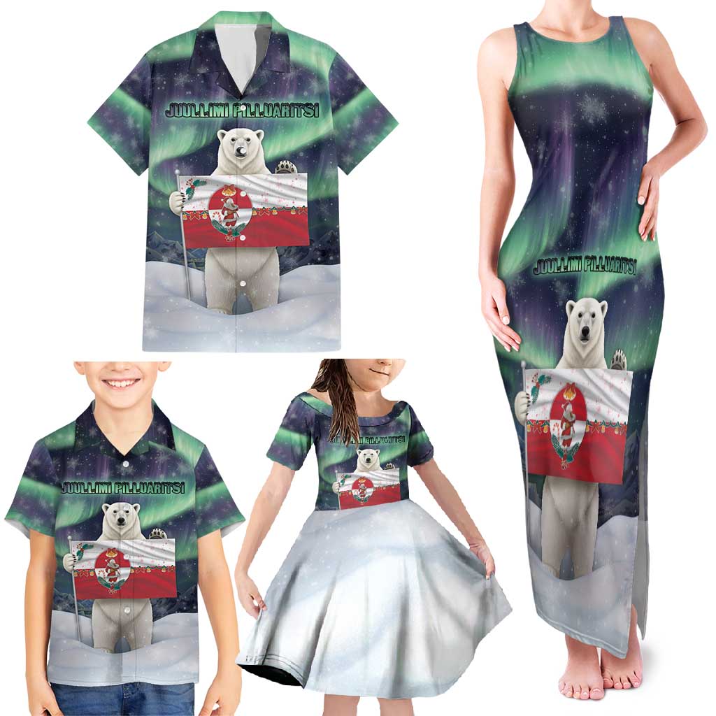 Greenland Christmas Family Matching Tank Maxi Dress and Hawaiian Shirt Juullimi Pilluaritsi - Wonder Print Shop