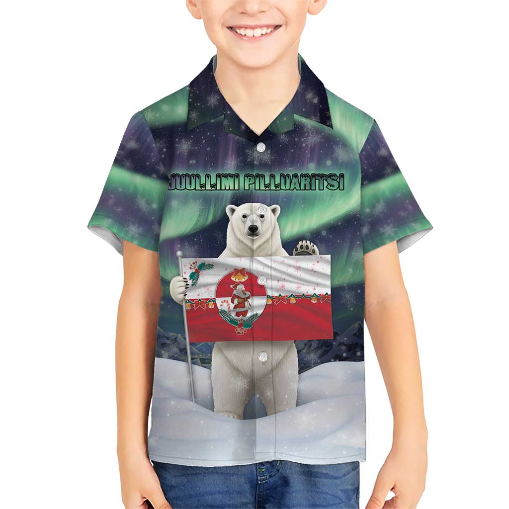 Greenland Christmas Kid Hawaiian Shirt Juullimi Pilluaritsi - Wonder Print Shop