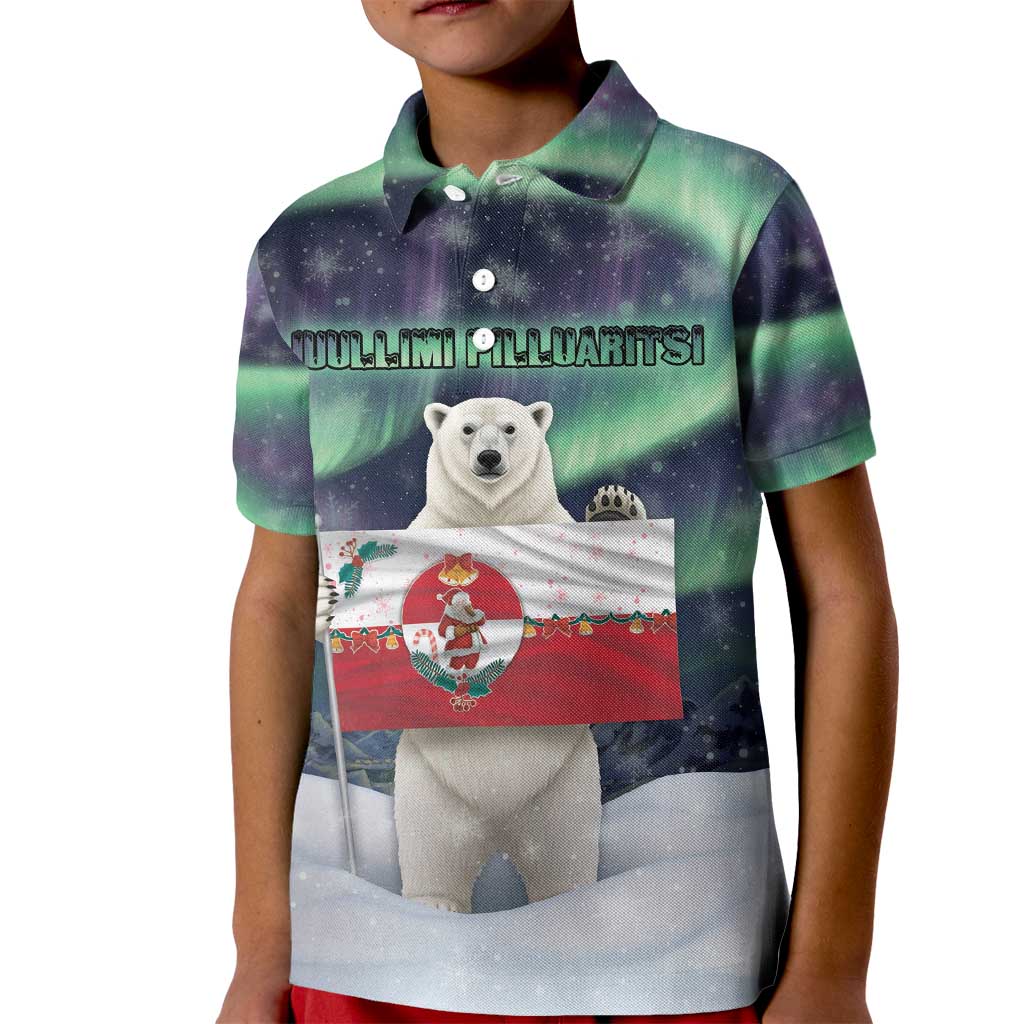 Greenland Christmas Kid Polo Shirt Juullimi Pilluaritsi - Wonder Print Shop