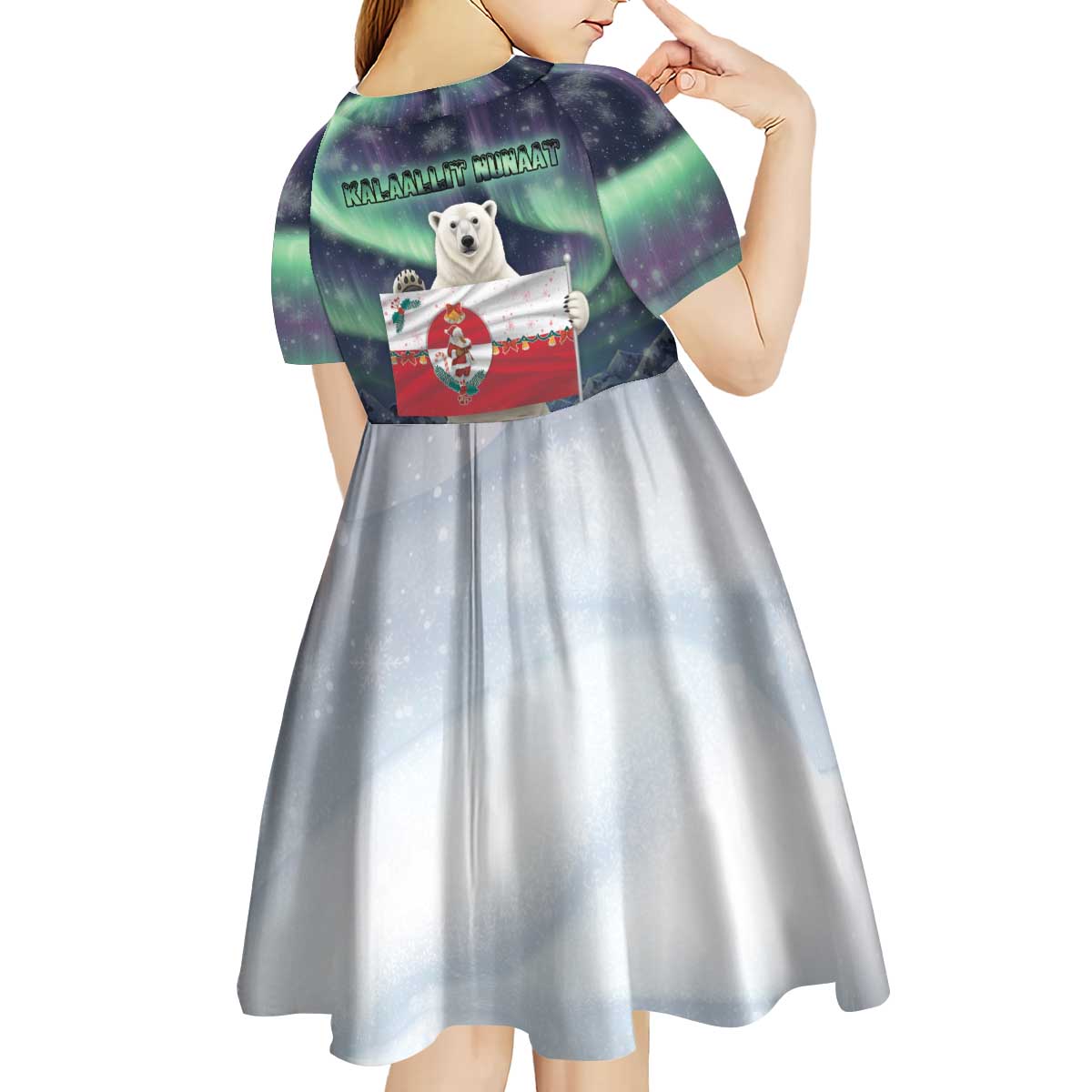 Greenland Christmas Kid Short Sleeve Dress Juullimi Pilluaritsi - Wonder Print Shop
