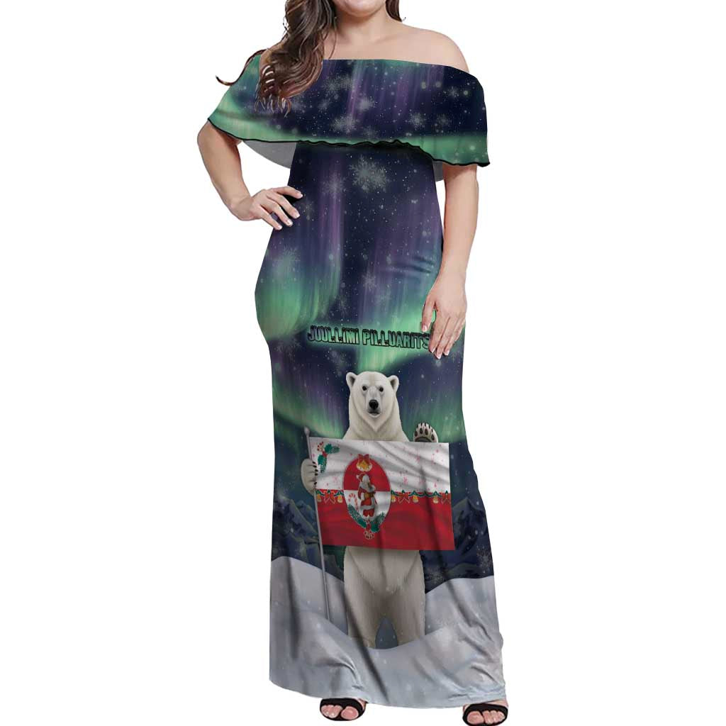 Greenland Christmas Off Shoulder Maxi Dress Juullimi Pilluaritsi - Wonder Print Shop