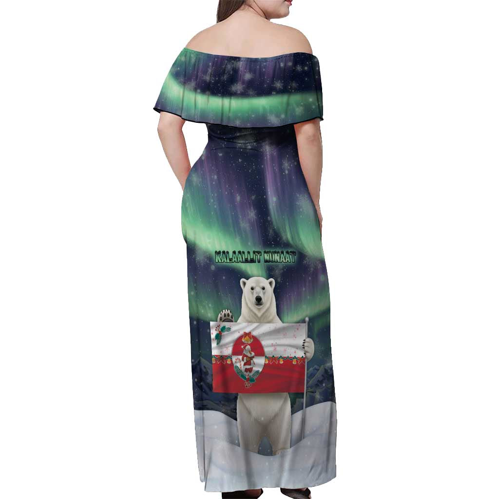 Greenland Christmas Off Shoulder Maxi Dress Juullimi Pilluaritsi - Wonder Print Shop