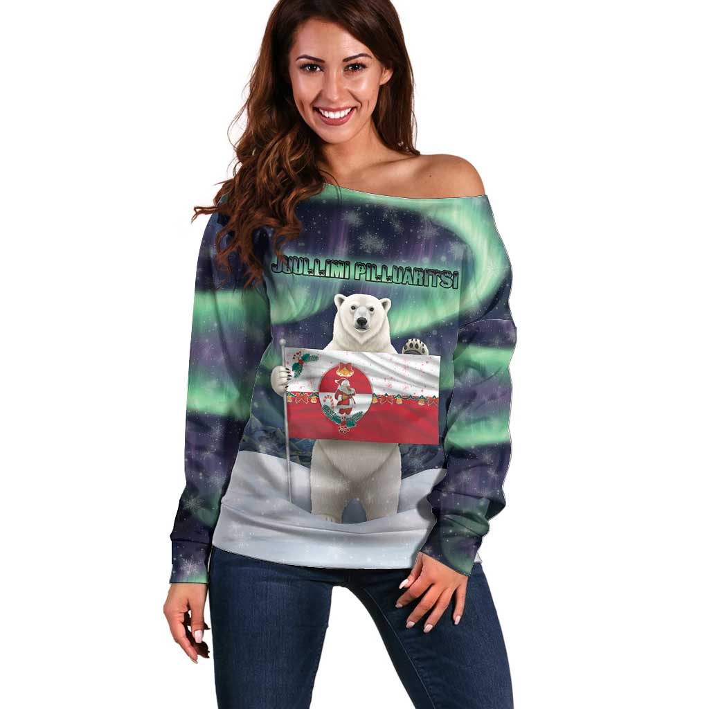 Greenland Christmas Off Shoulder Sweater Juullimi Pilluaritsi - Wonder Print Shop
