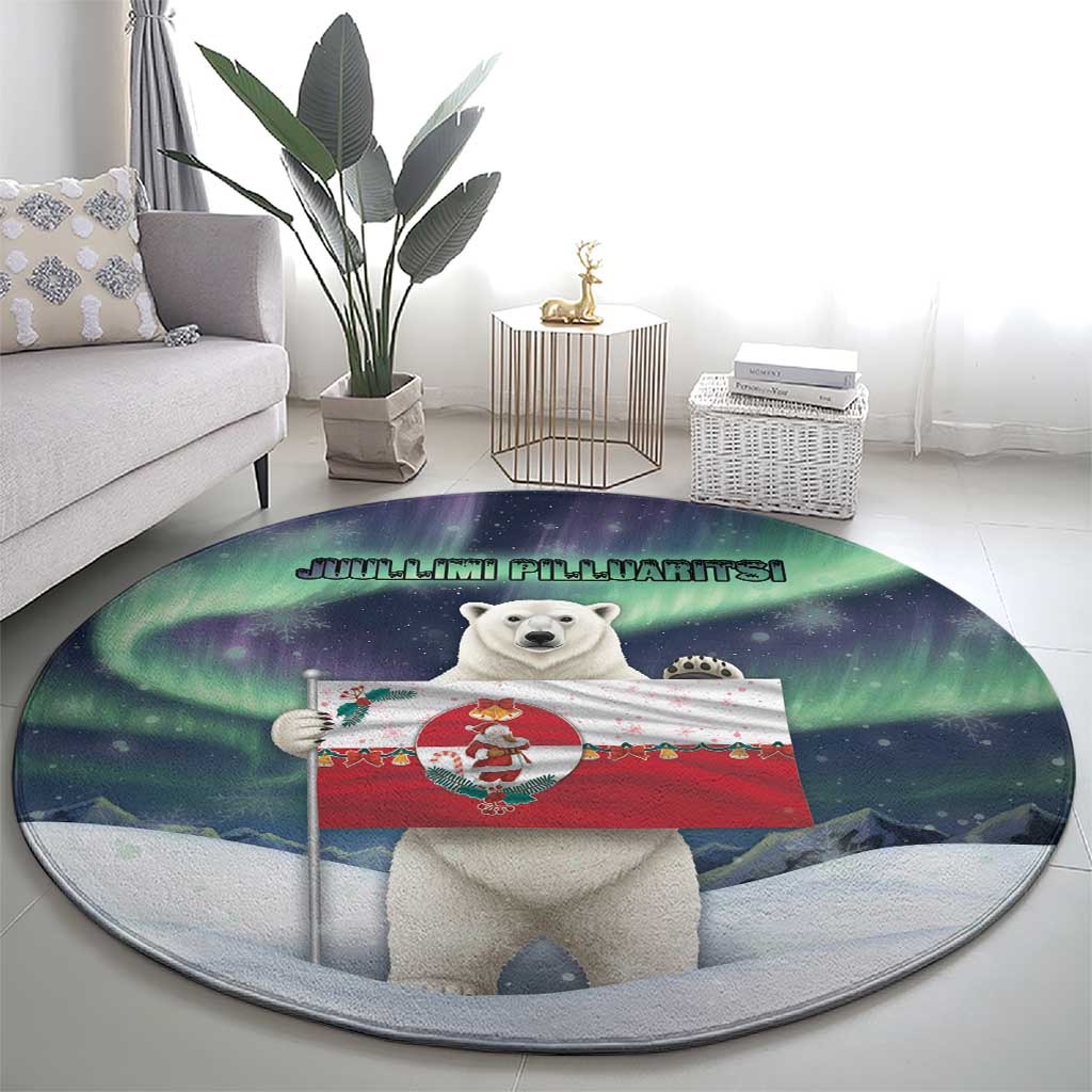 Greenland Christmas Round Carpet Juullimi Pilluaritsi - Wonder Print Shop