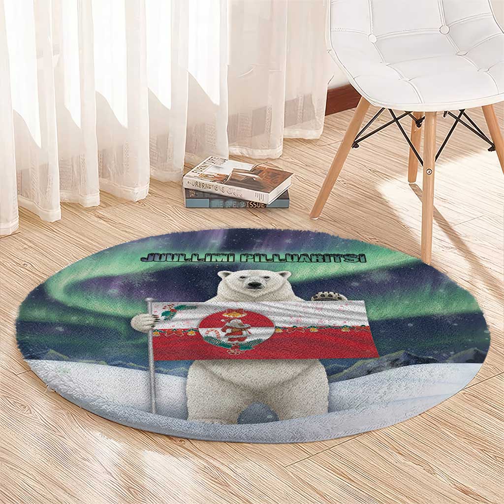 Greenland Christmas Round Carpet Juullimi Pilluaritsi - Wonder Print Shop