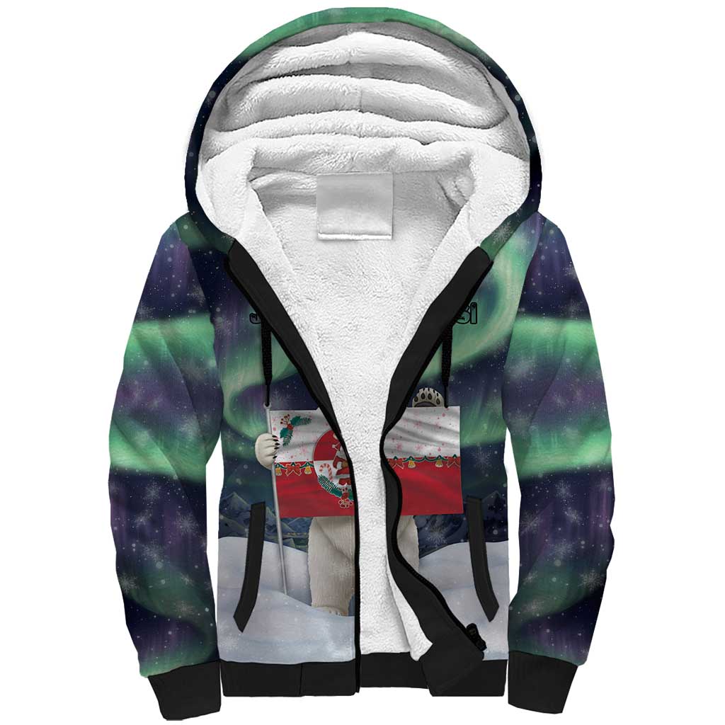 Greenland Christmas Sherpa Hoodie Juullimi Pilluaritsi - Wonder Print Shop