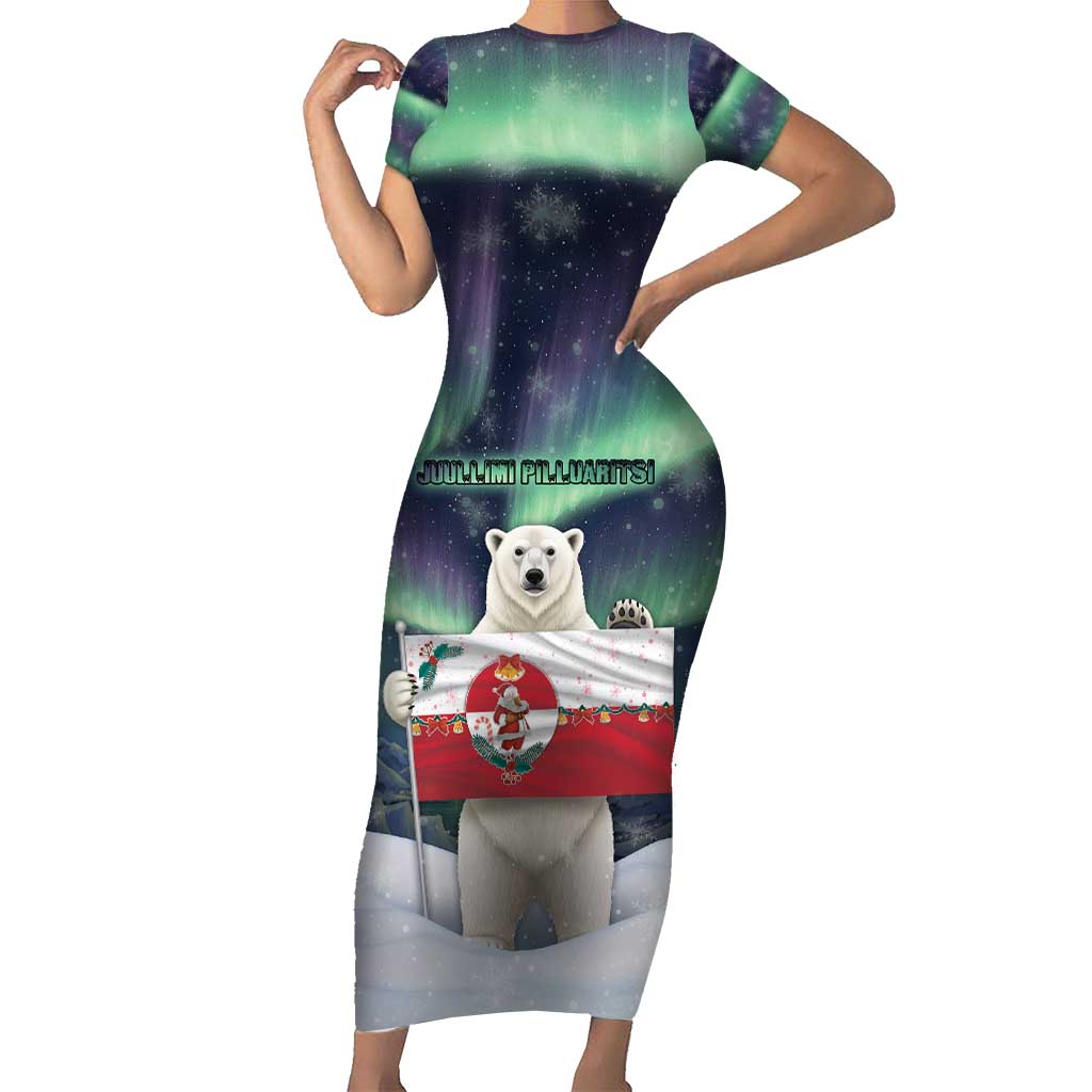 Greenland Christmas Short Sleeve Bodycon Dress Juullimi Pilluaritsi - Wonder Print Shop