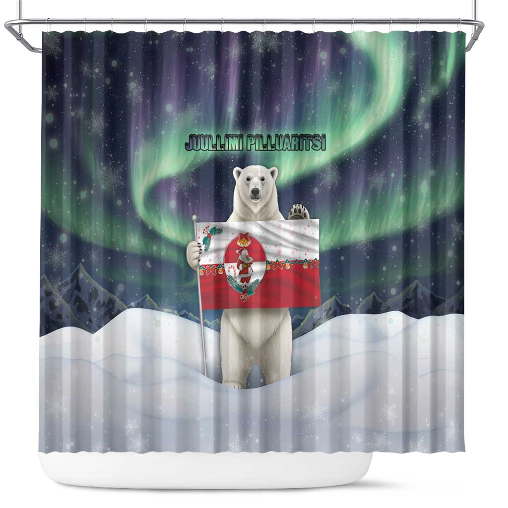 Greenland Christmas Shower Curtain Juullimi Pilluaritsi - Wonder Print Shop