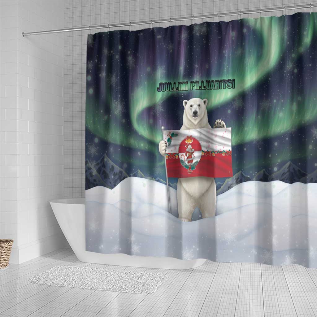 Greenland Christmas Shower Curtain Juullimi Pilluaritsi - Wonder Print Shop