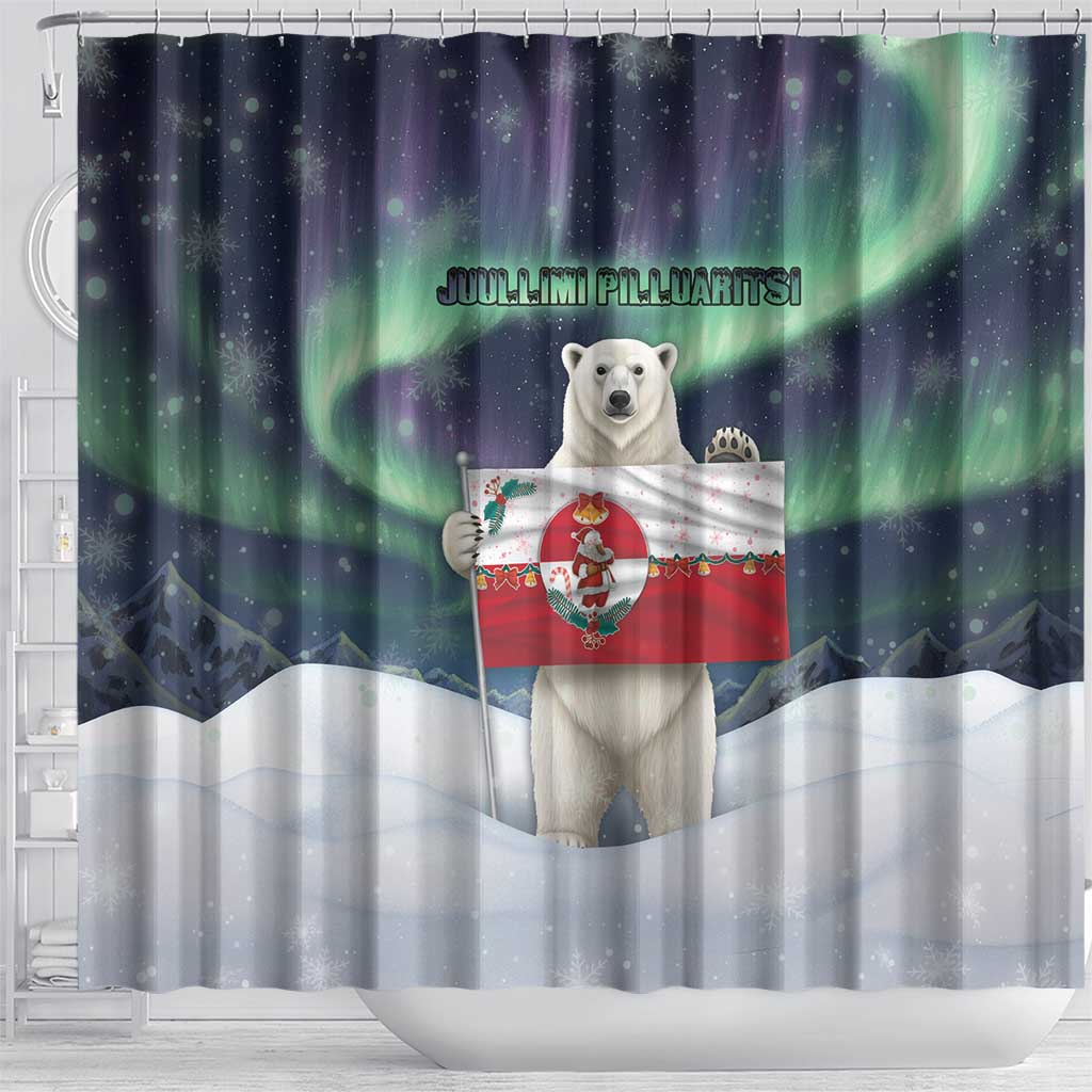 Greenland Christmas Shower Curtain Juullimi Pilluaritsi - Wonder Print Shop
