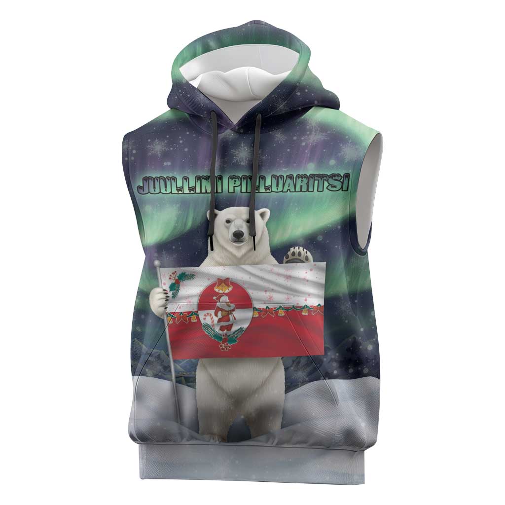 Greenland Christmas Sleeveless Hoodie Juullimi Pilluaritsi - Wonder Print Shop