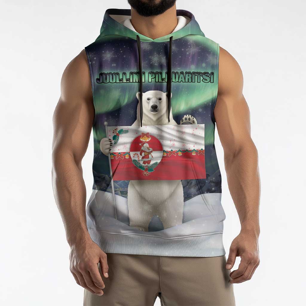 Greenland Christmas Sleeveless Hoodie Juullimi Pilluaritsi - Wonder Print Shop