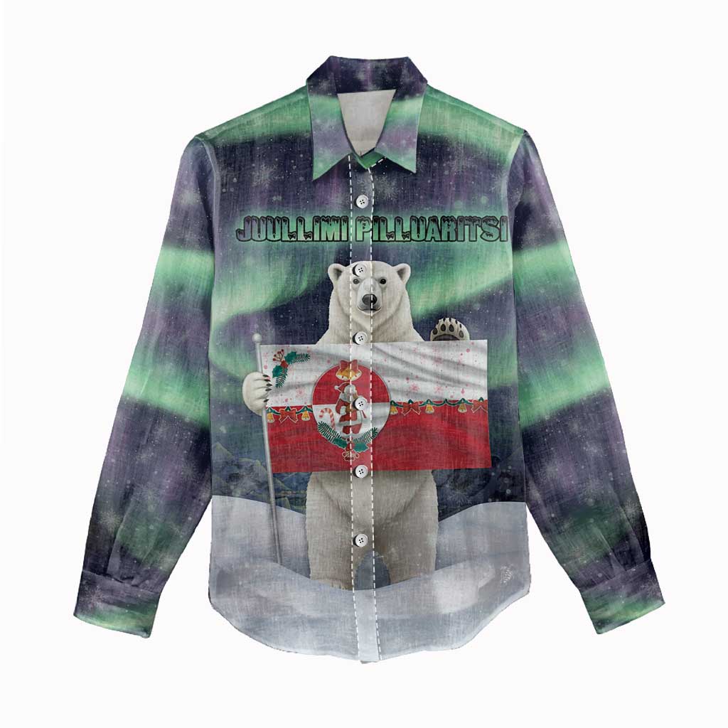 Greenland Christmas Women Casual Shirt Juullimi Pilluaritsi - Wonder Print Shop