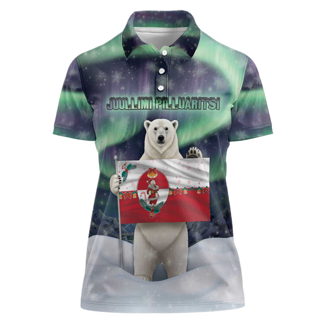 Greenland Christmas Women Polo Shirt Juullimi Pilluaritsi - Wonder Print Shop