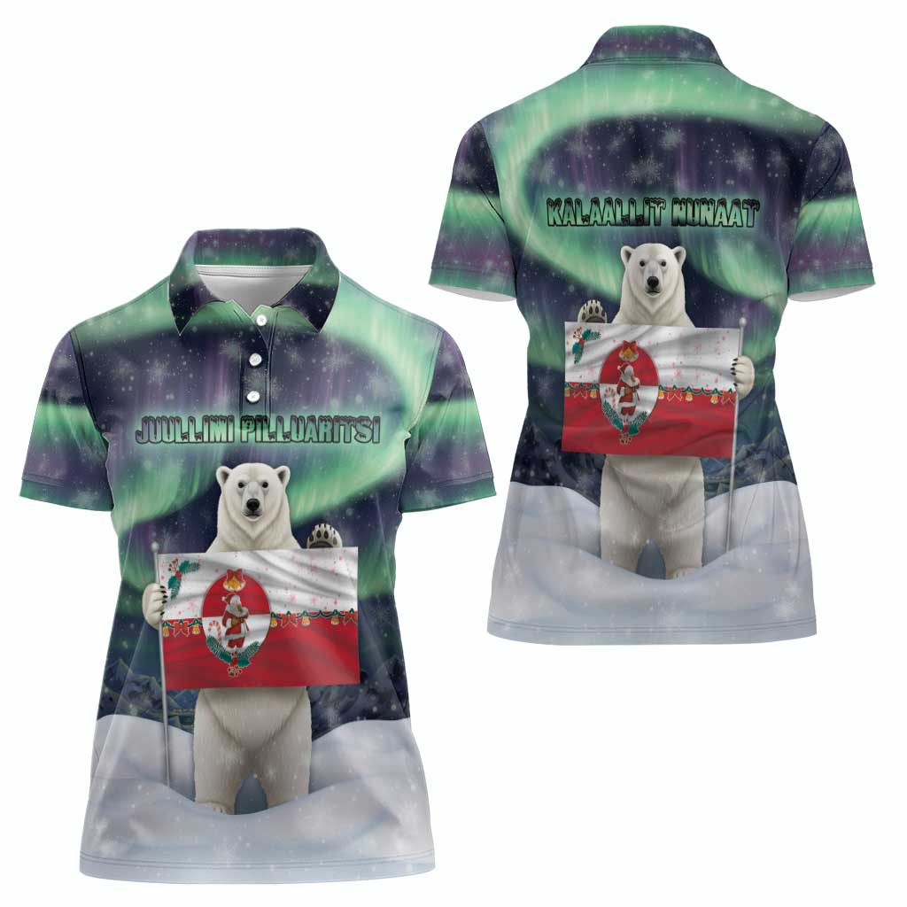 Greenland Christmas Women Polo Shirt Juullimi Pilluaritsi - Wonder Print Shop