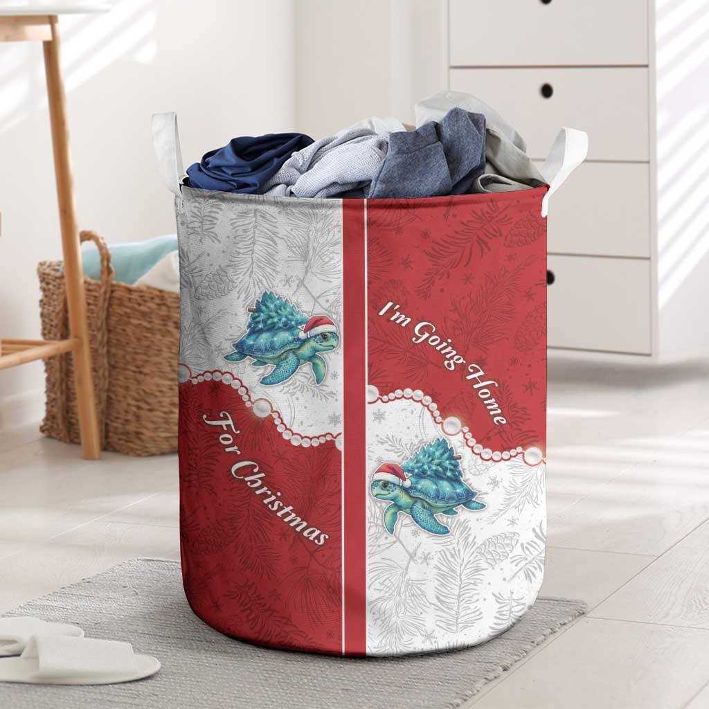 Western Yoke Laundry Basket Turtle Going Home For Christmas - Wonder Print Shop