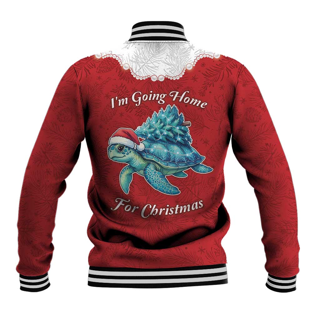 Western Yoke Baseball Jacket Turtle Going Home For Christmas - Wonder Print Shop