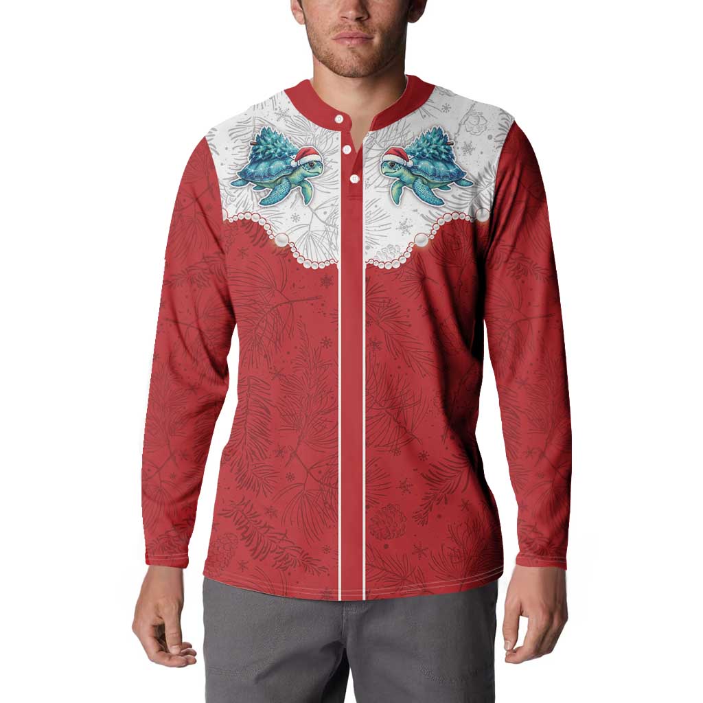 Western Yoke Button Sweatshirt Turtle Going Home For Christmas - Wonder Print Shop