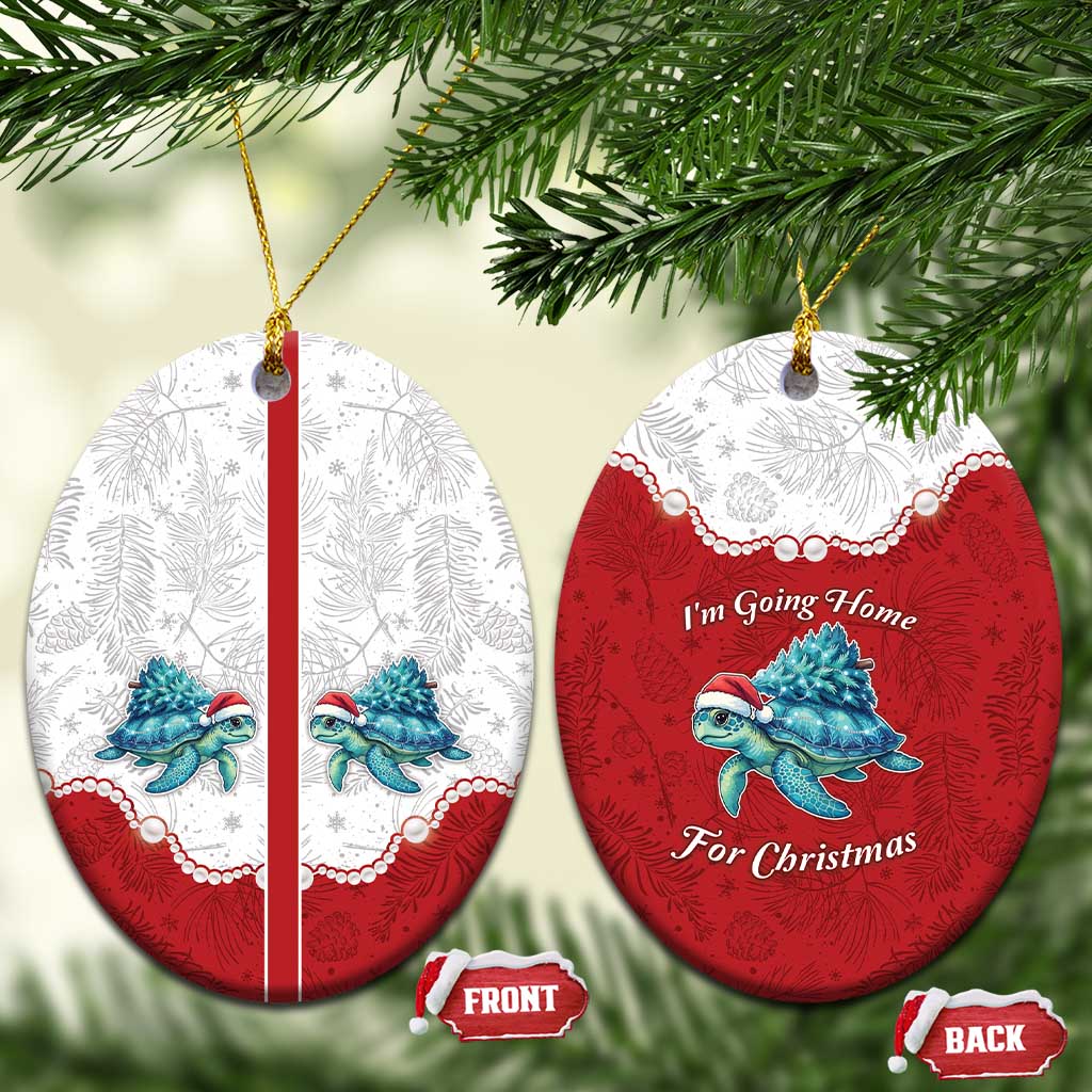 Western Yoke Ceramic Ornament Turtle Going Home For Christmas - Wonder Print Shop