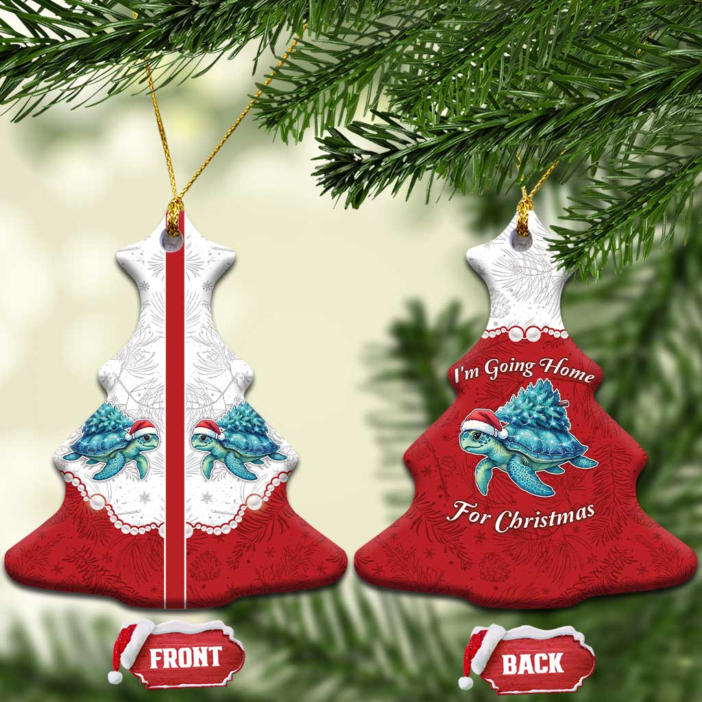 Western Yoke Ceramic Ornament Turtle Going Home For Christmas - Wonder Print Shop