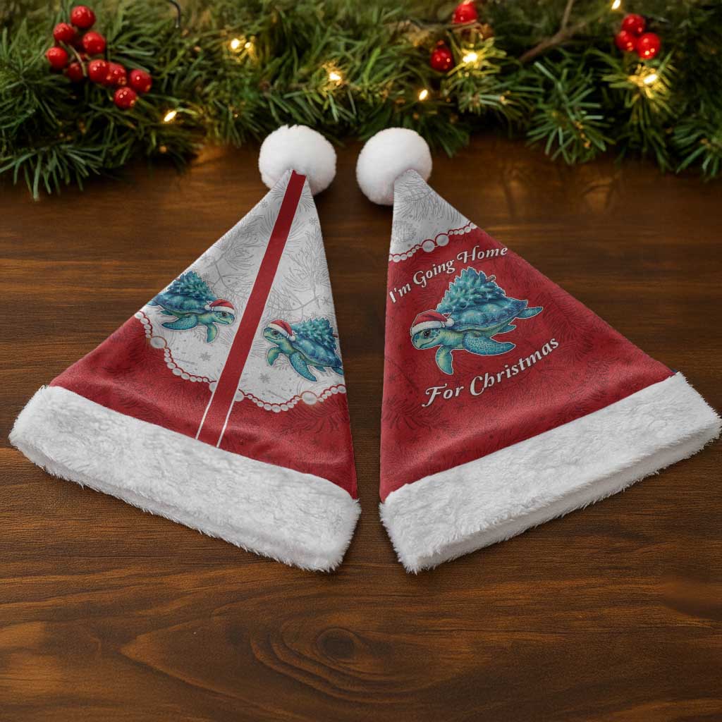Western Yoke Christmas Santa Hat Turtle Going Home For Christmas - Wonder Print Shop