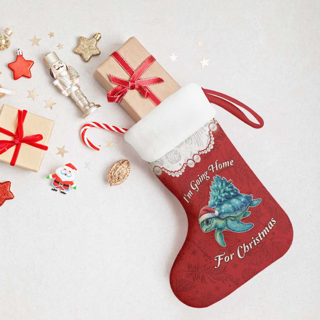 Western Yoke Christmas Stocking Turtle Going Home For Christmas - Wonder Print Shop