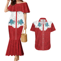 Western Yoke Couples Matching Mermaid Dress and Hawaiian Shirt Turtle Going Home For Christmas - Wonder Print Shop