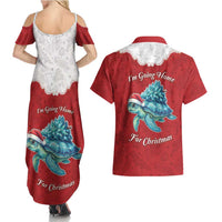 Western Yoke Couples Matching Summer Maxi Dress and Hawaiian Shirt Turtle Going Home For Christmas - Wonder Print Shop
