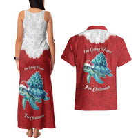 Western Yoke Couples Matching Tank Maxi Dress and Hawaiian Shirt Turtle Going Home For Christmas - Wonder Print Shop