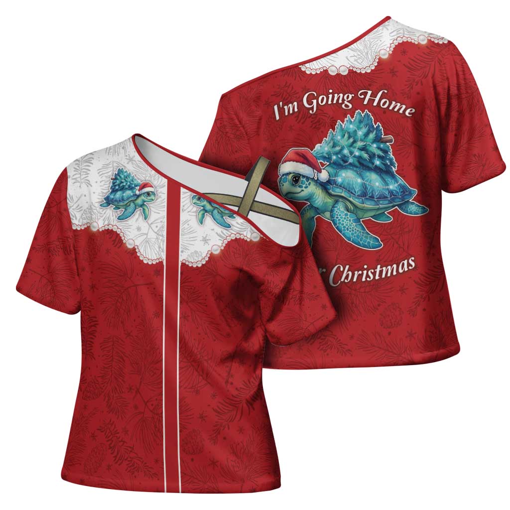 Western Yoke Cross Shoulder Shirt Turtle Going Home For Christmas - Wonder Print Shop