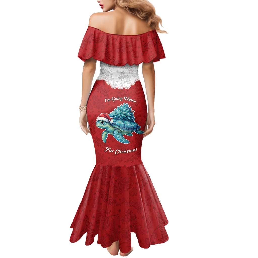 Western Yoke Family Matching Mermaid Dress and Hawaiian Shirt Turtle Going Home For Christmas - Wonder Print Shop
