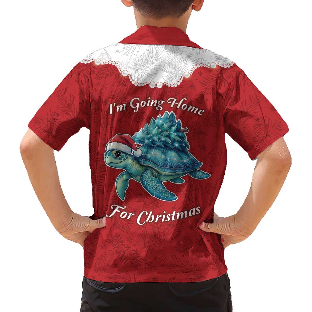 Western Yoke Family Matching Off Shoulder Maxi Dress and Hawaiian Shirt Turtle Going Home For Christmas - Wonder Print Shop