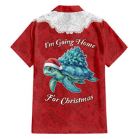 Western Yoke Family Matching Off Shoulder Maxi Dress and Hawaiian Shirt Turtle Going Home For Christmas - Wonder Print Shop
