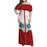 Western Yoke Family Matching Off Shoulder Maxi Dress and Hawaiian Shirt Turtle Going Home For Christmas - Wonder Print Shop