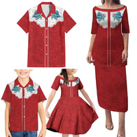 Western Yoke Family Matching Puletasi and Hawaiian Shirt Turtle Going Home For Christmas - Wonder Print Shop