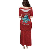Western Yoke Family Matching Puletasi and Hawaiian Shirt Turtle Going Home For Christmas - Wonder Print Shop