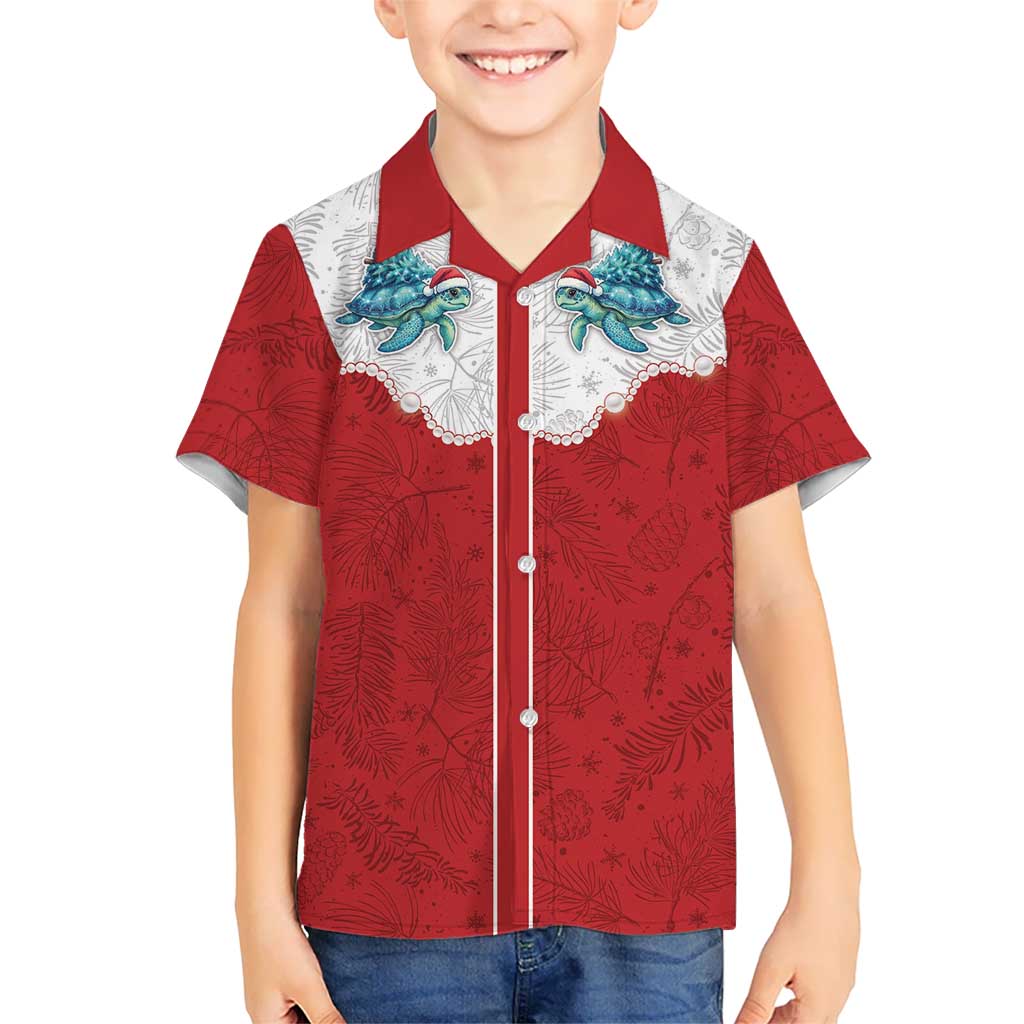 Western Yoke Family Matching Summer Maxi Dress and Hawaiian Shirt Turtle Going Home For Christmas - Wonder Print Shop