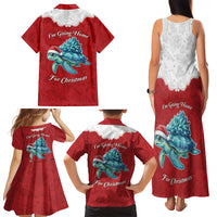 Western Yoke Family Matching Tank Maxi Dress and Hawaiian Shirt Turtle Going Home For Christmas - Wonder Print Shop