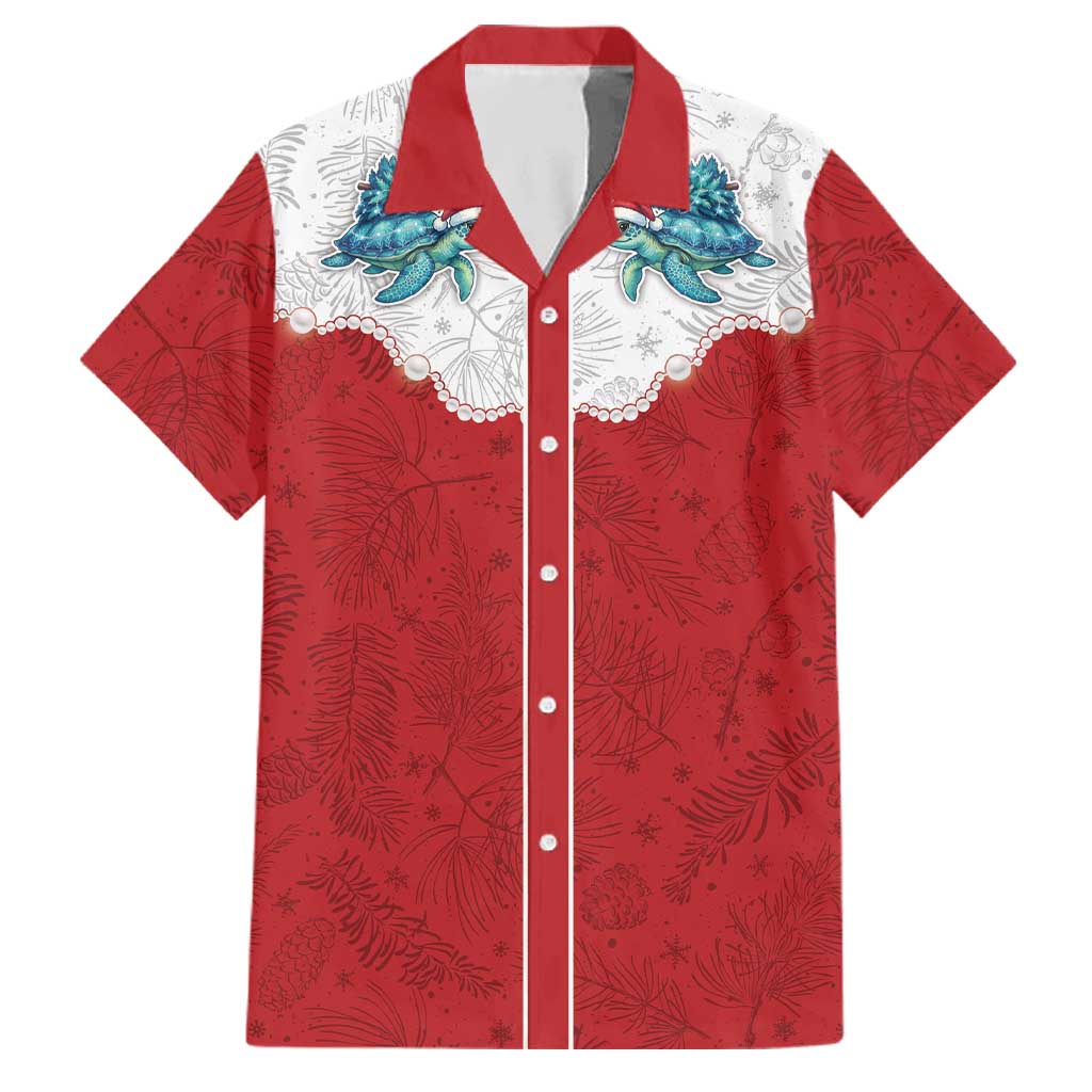 Western Yoke Family Matching Tank Maxi Dress and Hawaiian Shirt Turtle Going Home For Christmas - Wonder Print Shop