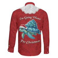 Western Yoke Family Matching Tank Maxi Dress and Hawaiian Shirt Turtle Going Home For Christmas - Wonder Print Shop