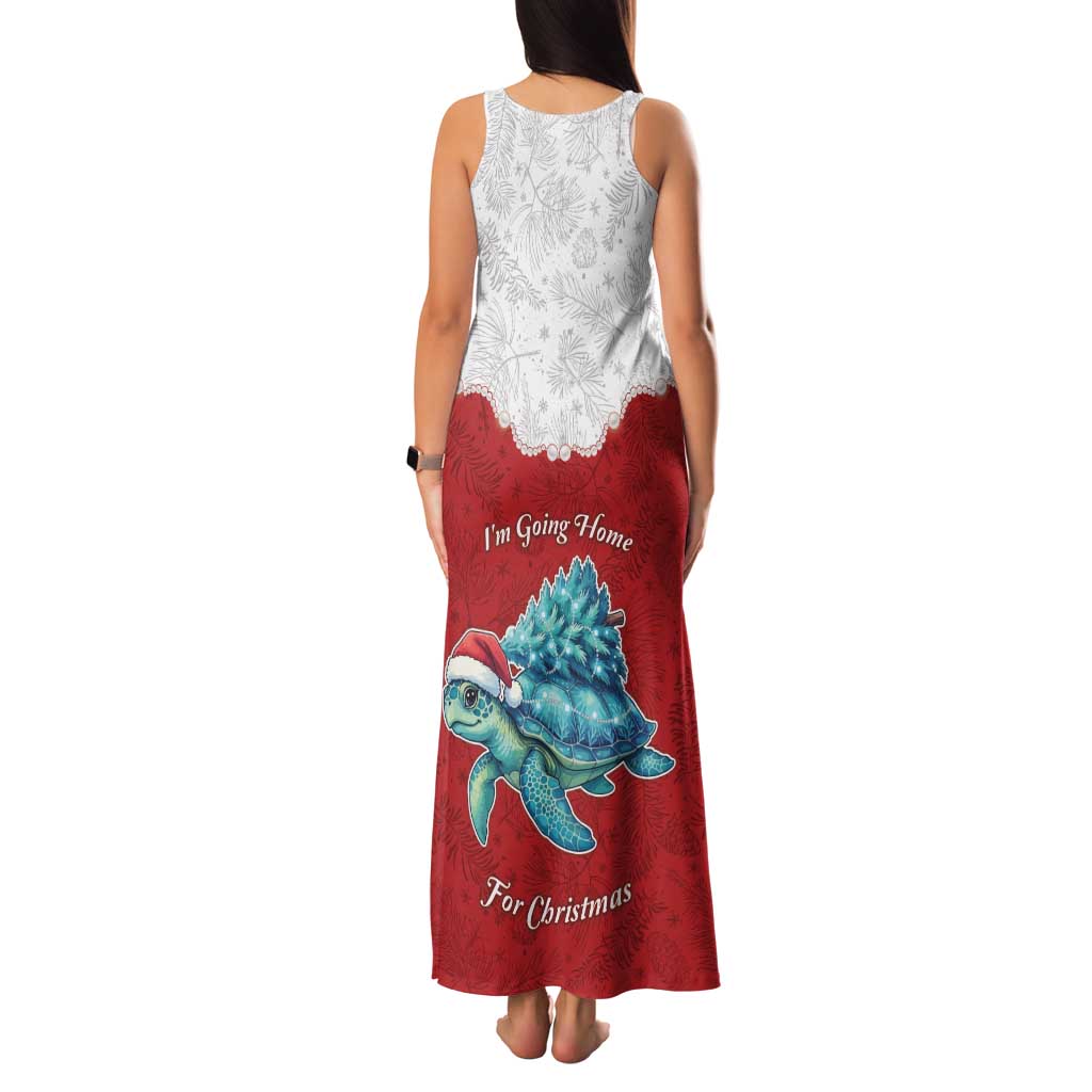 Western Yoke Family Matching Tank Maxi Dress and Hawaiian Shirt Turtle Going Home For Christmas - Wonder Print Shop