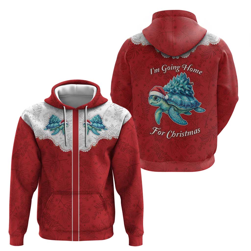 Western Yoke Hoodie Turtle Going Home For Christmas - Wonder Print Shop